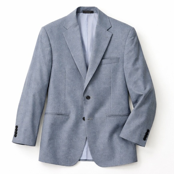 Jos A Bank Signature Collection Silk Sport Coat Blazer 39RTailored Fit Blue - Picture 2 of 14